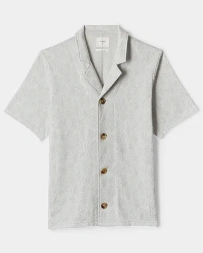 Reid Knit Jacquard Camp Shirt In Sky Blue