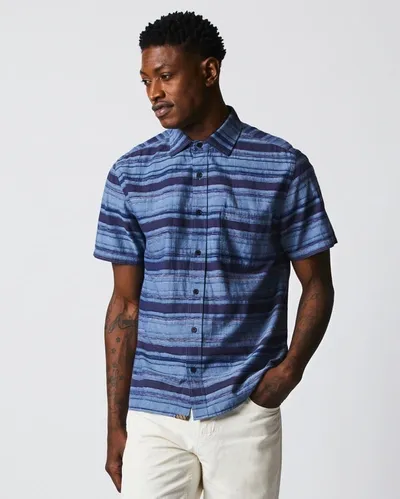 Reid S/s Treme Block Shirt In Navy/blue