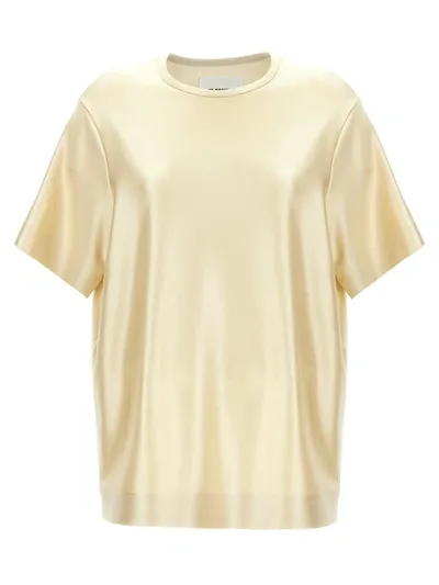 Jil Sander Laminated T-shirt Gold In Dorado