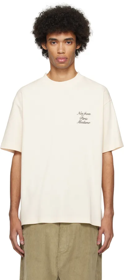 Drôle De Monsieur T-shirt In Cream