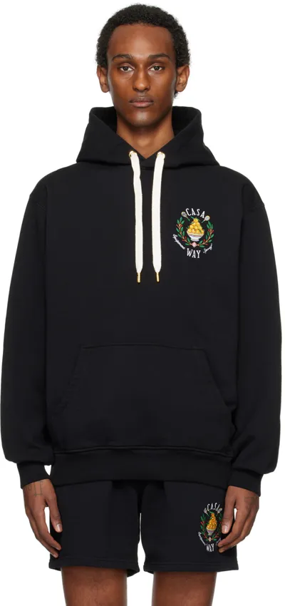 Casablanca Casa Way Organic Cotton Hoodie In Black