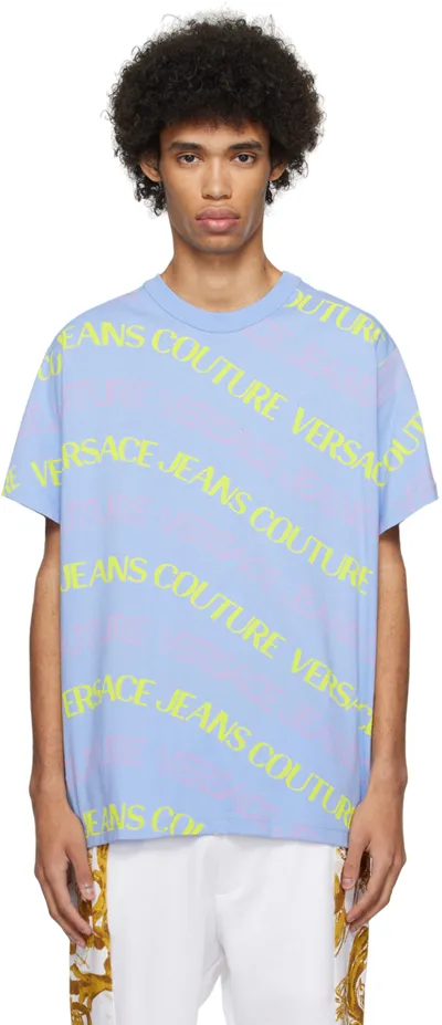 Versace Jeans Couture Blue Jacquard T-shirt