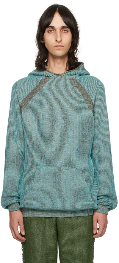 Isa Boulder Blue Slant Hoodie In Steel