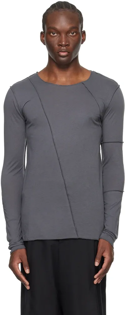 Dries Van Noten Gray Paneled T-shirt In 802 Grey