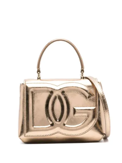 Dolce & Gabbana Dg Leather Tote Bag In Metallic