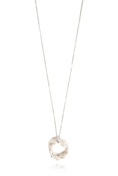 Maison Margiela Enamel Twisted Necklace In Silver