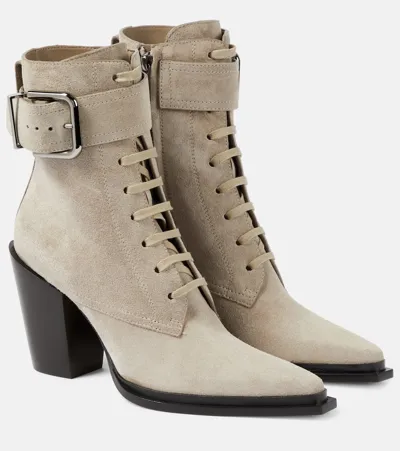 Jimmy Choo Ankle Boots Myos Aus Veloursleder In Brown