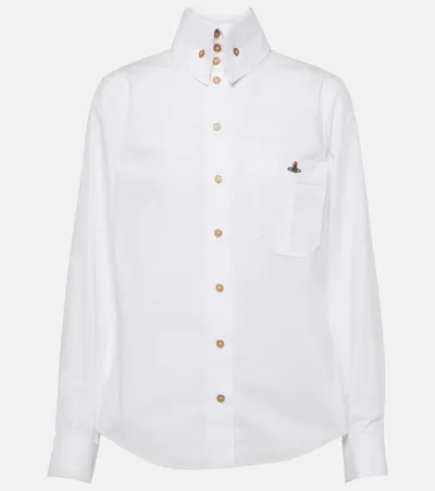 Vivienne Westwood Classic Krall Cotton Shirt In White Stripes