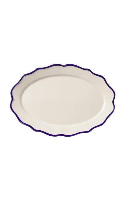 Maison Madison Jane Oval Ceramic Platter In Blue