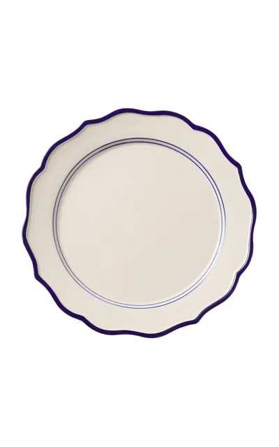 Maison Madison Jane Round Ceramic Platter In Blue