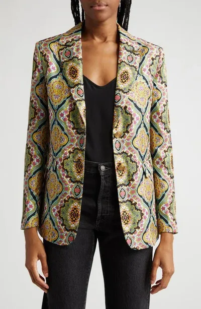 Etro Medallion-print Silk Single-breasted Blazer Jacket In Print Floral