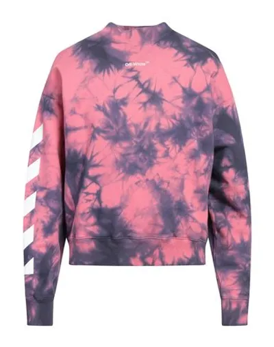 Off-white Tie-dye Effect Diag Arrow Crew-neck Sweatshirt In Pink