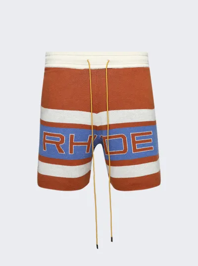 Rhude Racing Knit Shorts In Multicolor