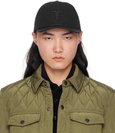 Tom Ford Embroidered-logo Cotton Cap In Black