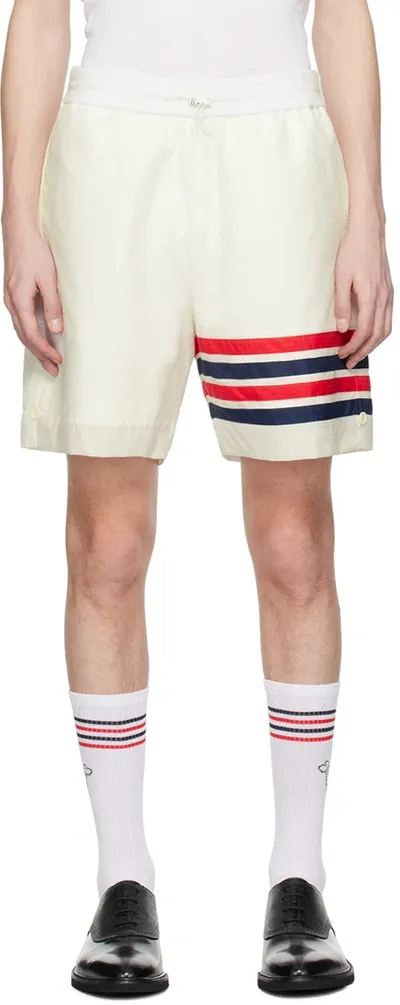 Thom Browne White 4-bar Shorts