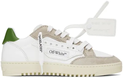 Off-white 5.0 Panelled Canvas Sneakers In White And Green