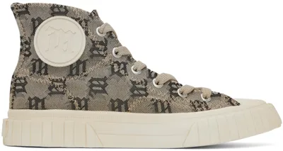 Misbhv Beige Army Sneaker High Monogram Sneakers In Monogram Beige