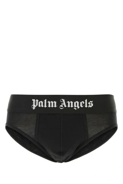 Palm Angels Elastic Waistband Cotton Brief Duo In Black