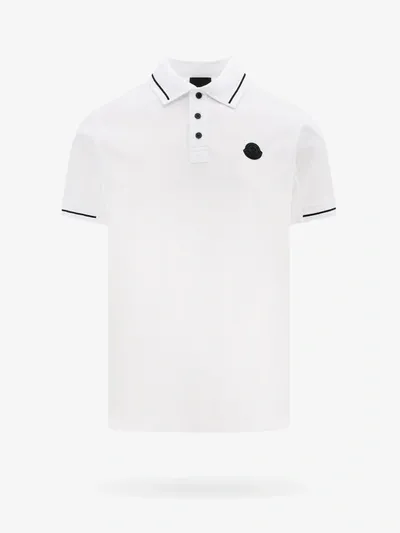 Moncler Logo Patch Polo Shirt In White