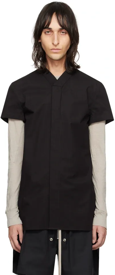 Rick Owens Black Golf Shirt In 09 Black