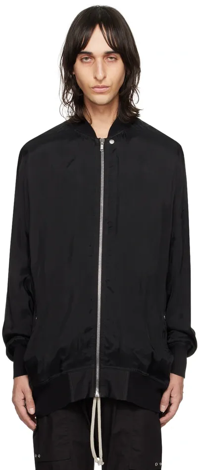 Rick Owens Black Jumbo Peter Flight Bomber Jacket