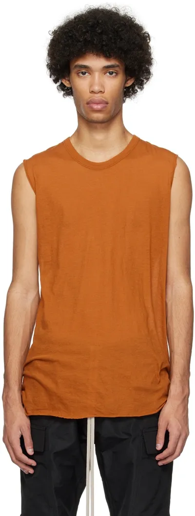 Rick Owens Orange Basic Tank Top In 53 Clay