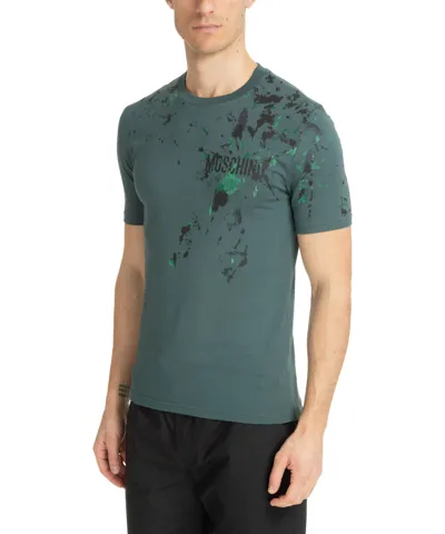 Pre-owned Moschino T-shirt Herren 241zra071920391441 Green Kurze Ärmel Rundhalsausschnitt In Grün