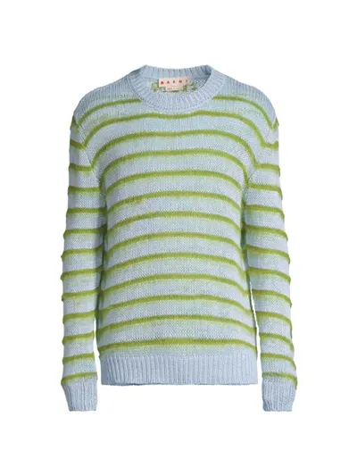 Marni Blue Stripe Sweater In Iris Blue