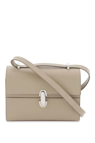 Savette The Symmetry 19 Leather Shoulder Bag In Beige,grey