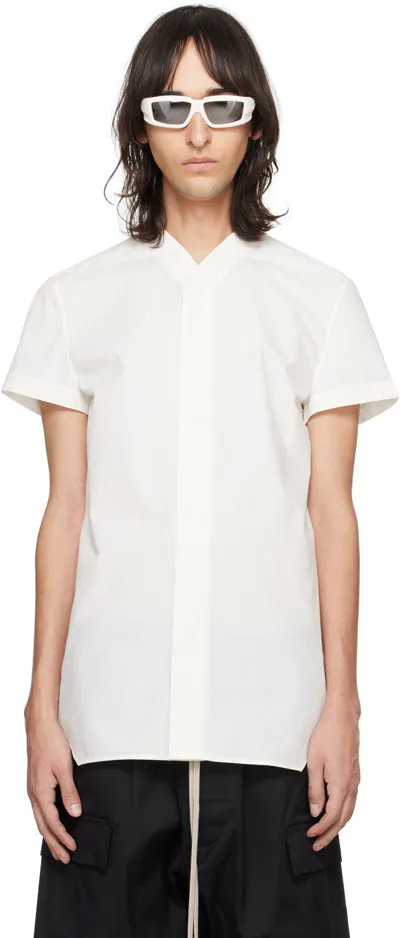 Rick Owens White Golf Shirt In 11 Milk