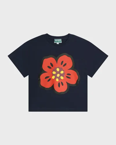 Kenzo Kids' Printed Cotton Jersey T-shirt In Navy