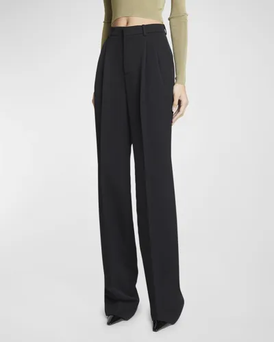 Saint Laurent Straight Leg Tailored Trousers In Black