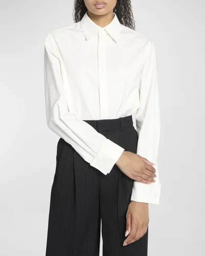 Saint Laurent Masculine Collared Shirt In White