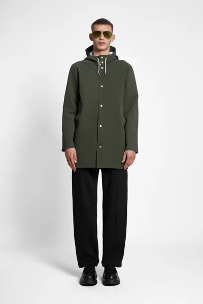 Stutterheim Stockholm Lightweight Matte Raincoat In Green