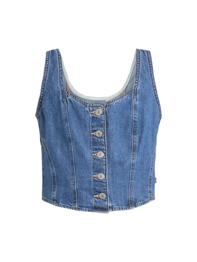 Levi's Blue Alani Denim Tank Top In Hold My Purse 2