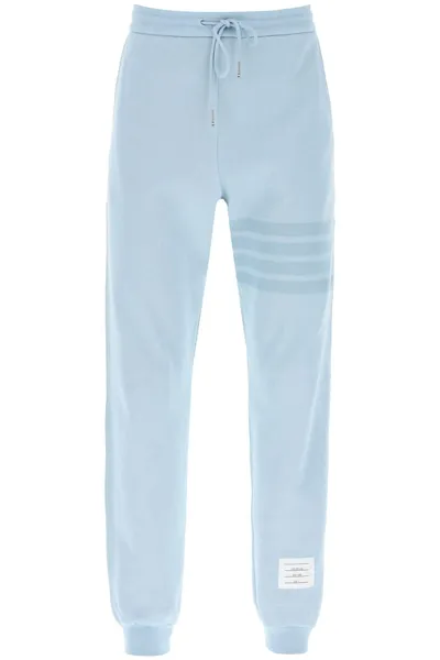 Thom Browne 4-bar Joggers In Cotton Knit In Blue