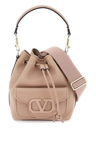 Valentino Garavani Leather Locò Bucket Bag In Multicolor