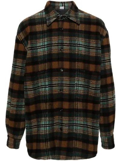 Winnie New York Checked Wool-blend Flannel Overshirt In Multicolour