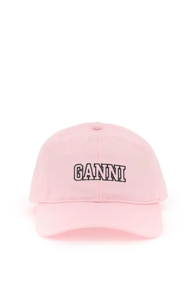 Ganni Baseball Cap With Logo Embroidery