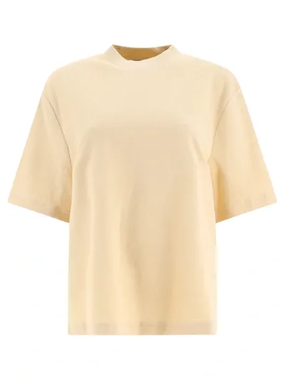 Burberry Cotton Towelling T Shirt In Beige