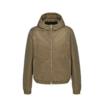 Dior X Kenny Scharf Embroidered Logo Hooded Jacket In Green