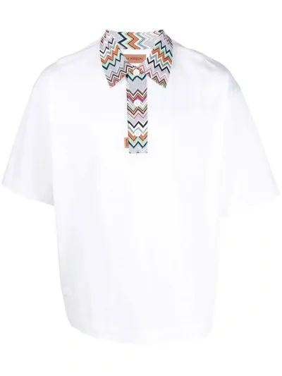 Missoni Short-sleeve Polo Shirt In Bianco