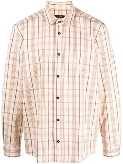 Peserico Check-pattern Long-sleeve Shirt In 954 Caffè