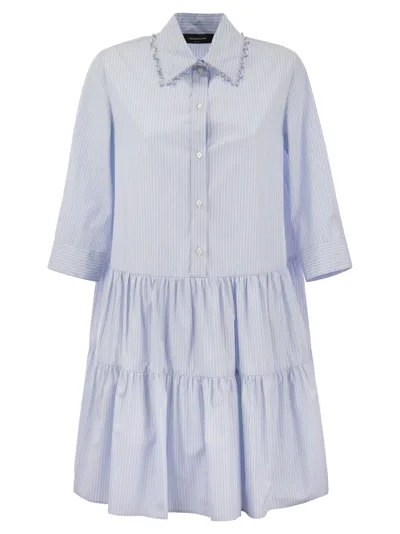 Fabiana Filippi Organic Cotton Chemise Dress In Blue