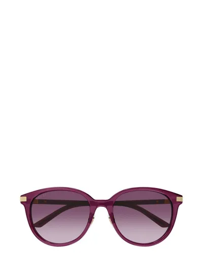 Gucci Eyewear Round Frame Sunglasses In Purple