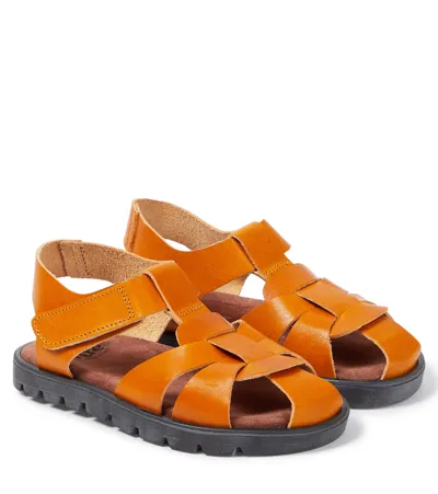 Pèpè Kids' Condor Leather Sandals In Brown