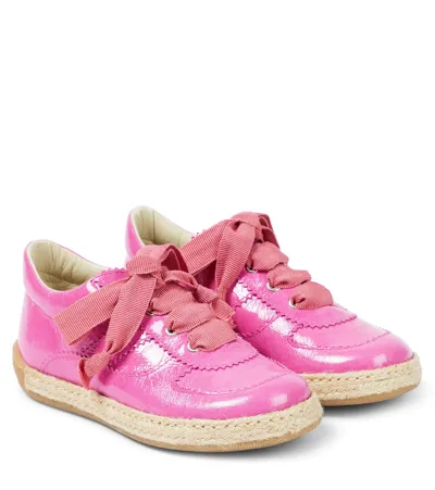 Pèpè Kids' Vernice Leather Sneakers In Pink