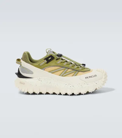 Moncler Leather-trimmed Sneakers In Multicolor