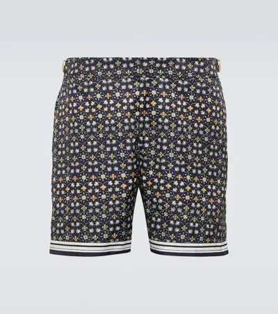 Orlebar Brown Bulldog Printed Swim Shorts In Night Iris