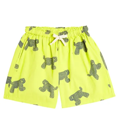 Bobo Choses Kids' Printed Cotton Shorts In Light Green